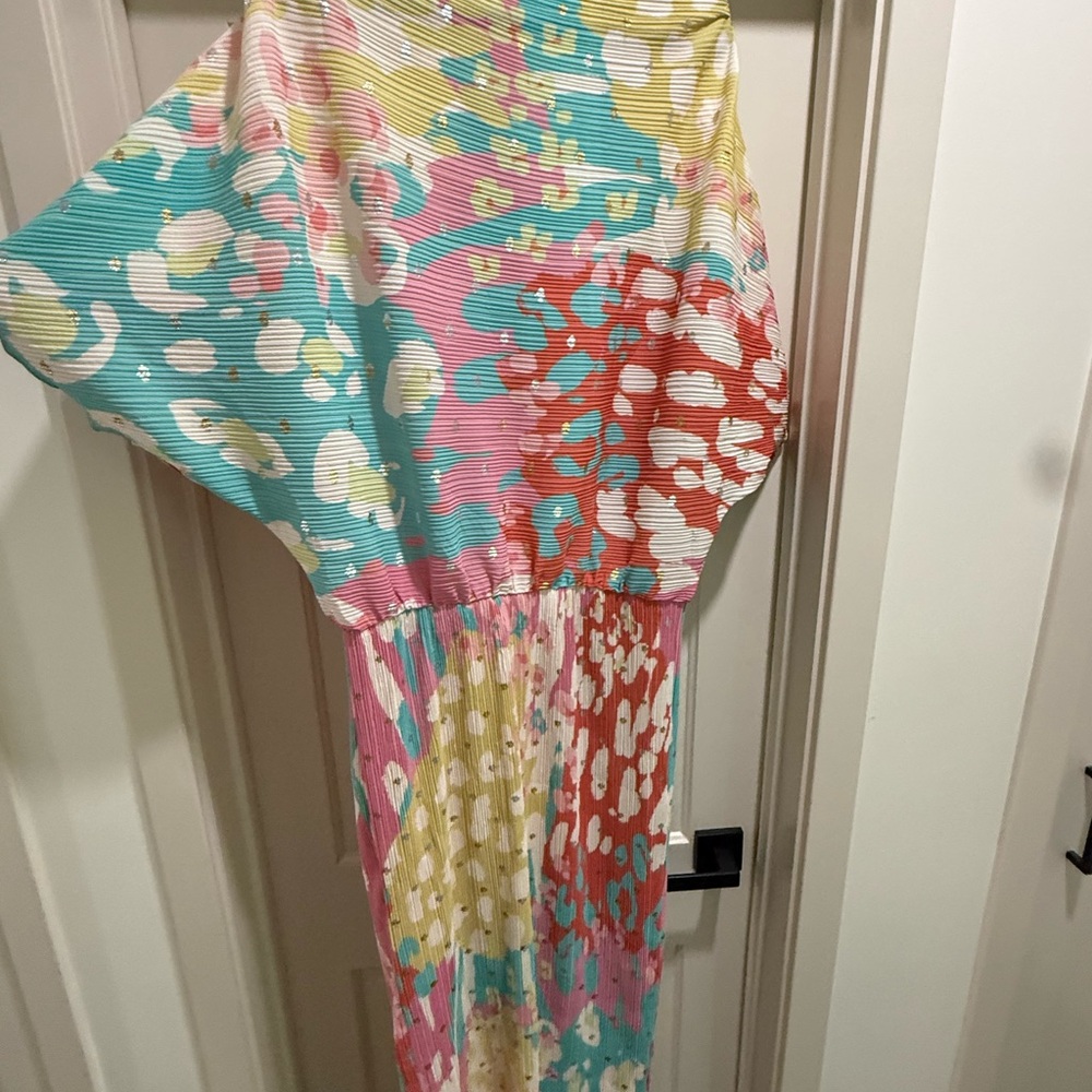 Never Fully Dressed Tilly in Multicolor Animal Print -Pleated Maxi Dress - Picture 6 of 6